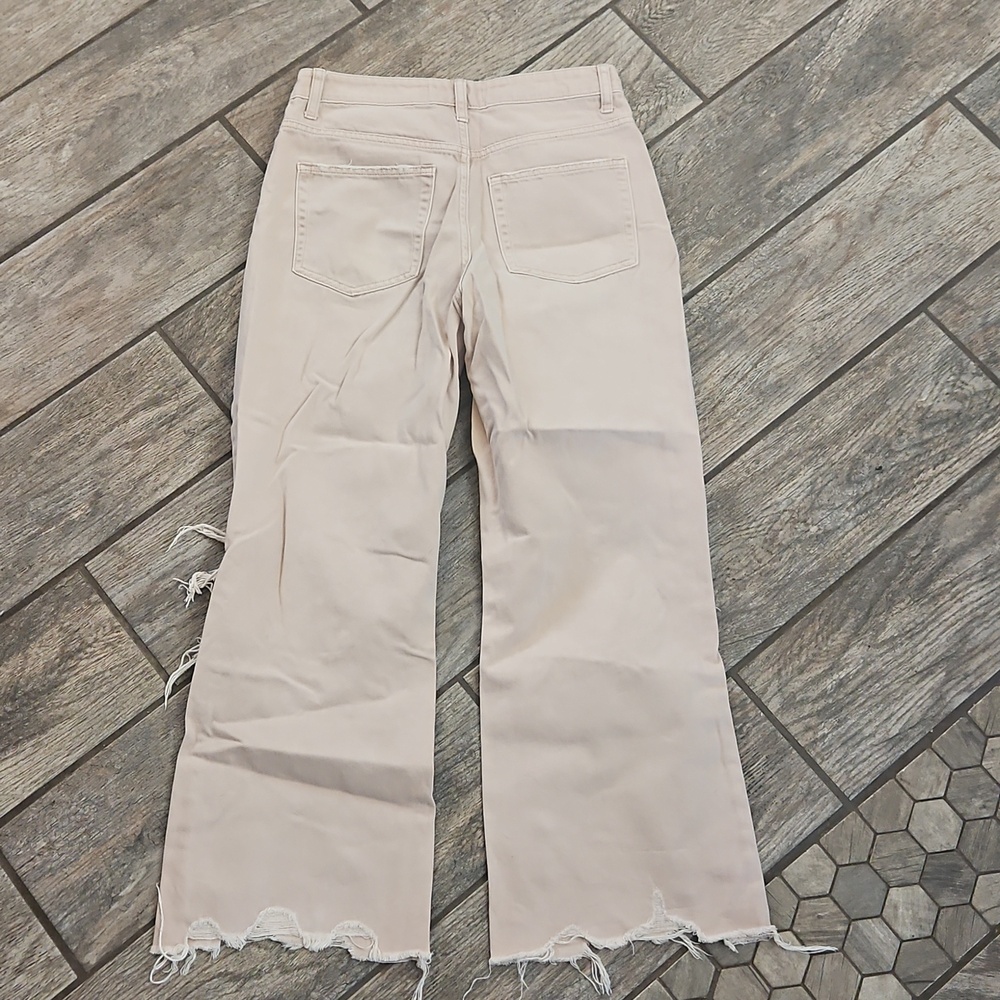 Womens Light Pink Distressed Knee-Rip Vervet Jeans Size 25 - Picture 4 of 4